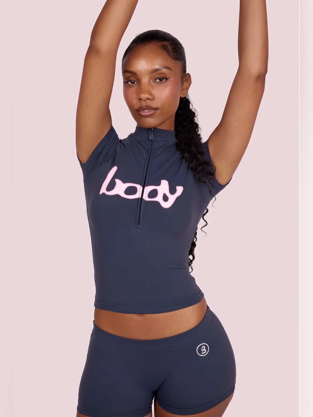 BODY BY RAVEN BODY BASICS 2.0 NAVY CHARCOAL SHORT SET🩶💙💕